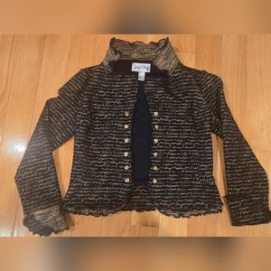 Joseph Ribkoff Black and Gold Textured Blazer